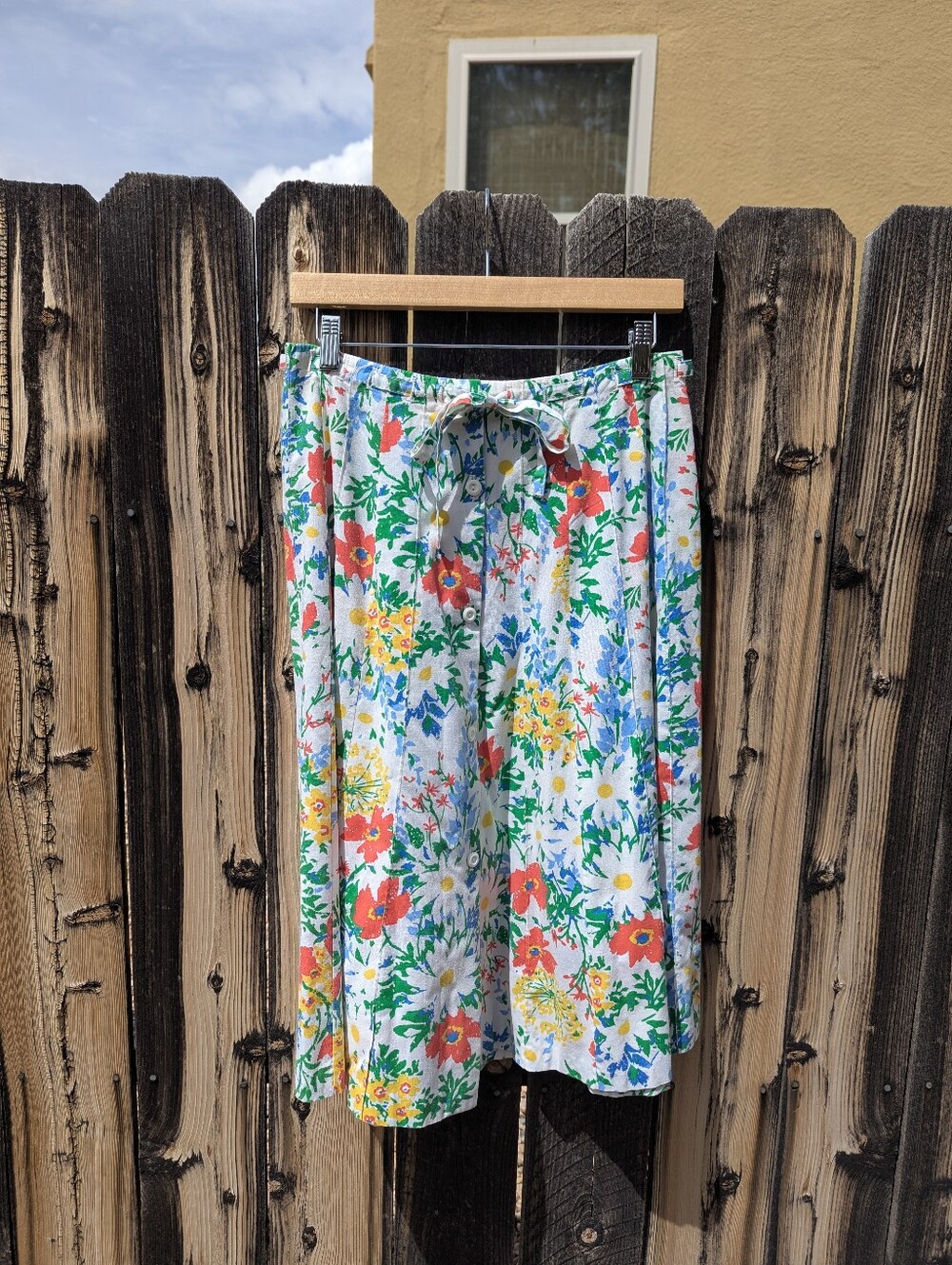 Vintage cotton floral a-line skirt
